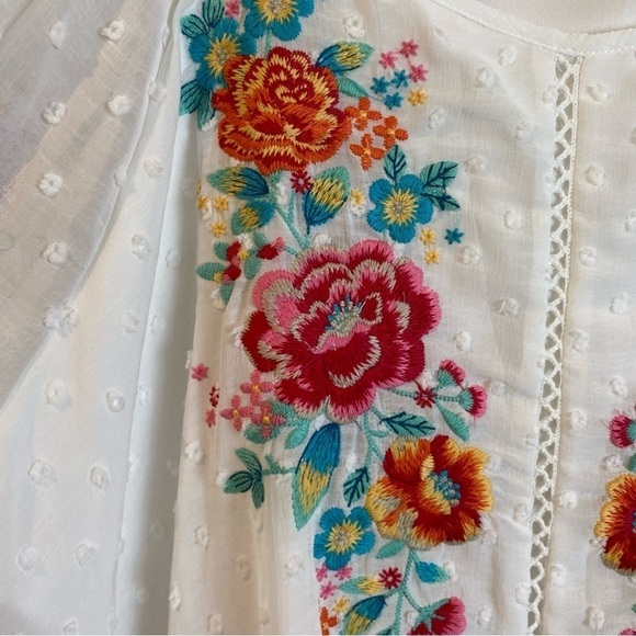 Savanna Jane Floral Embroidered Swiss Dot Top - Picture 7 of 16